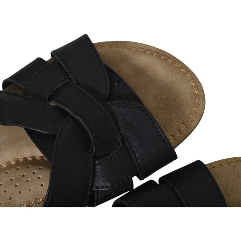 Cliffs by White Mountain Slide Sandal Black Cushioned Size 6.5 - Picture 4 of 9